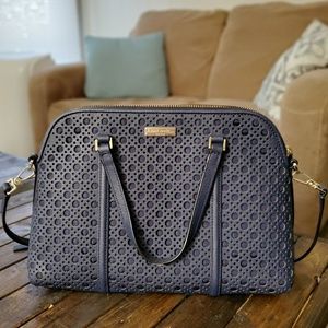 Newbury Lane Navy Blue Leather Satchel